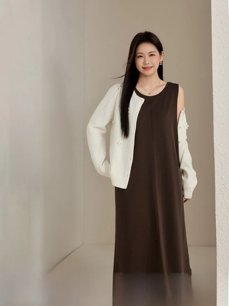 

Slimming Straight Tube Dress Vest Sleeveless Large Size Women's Clothing Lenzing Fiber Spring Summer New Style City Commute