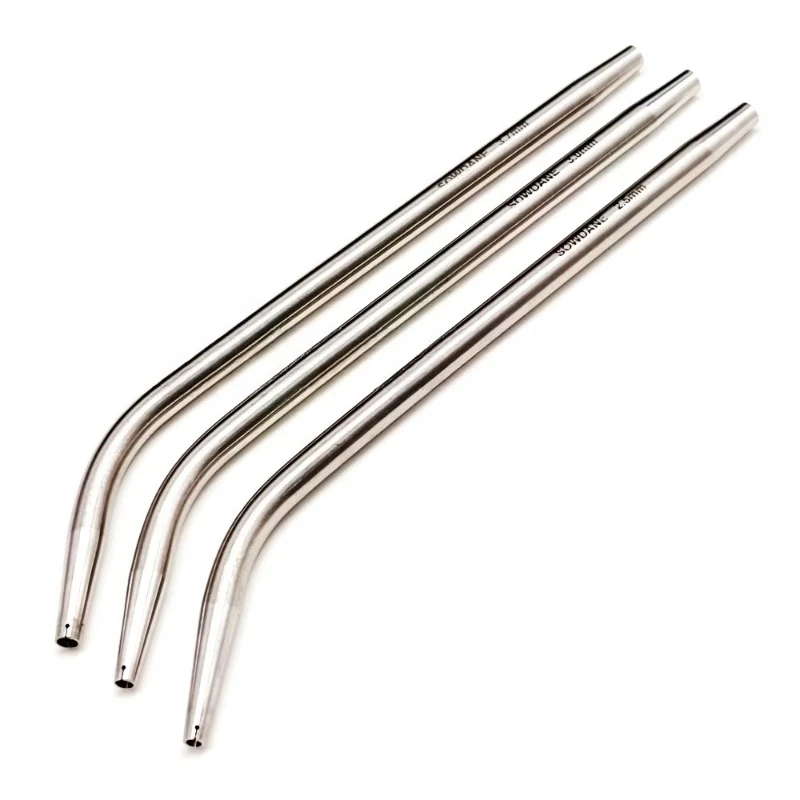 Stainless Steel Accessary Part Suction Aspirator Tube Lab Blow Weak Sucker Tip with Hole Holes Angled Lab Tubes Tool.
