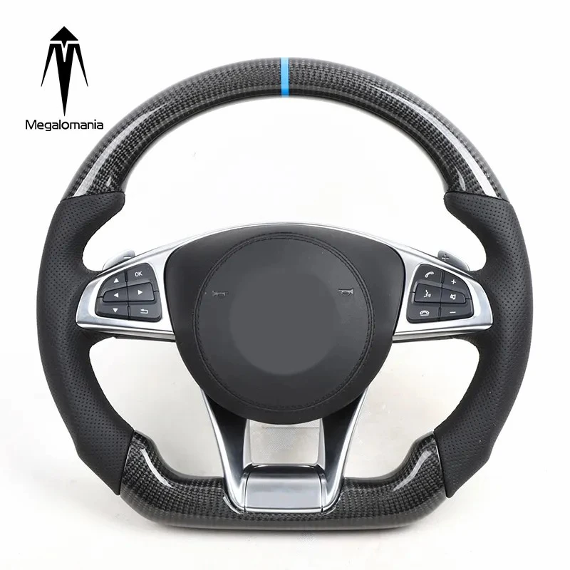

Руль из углеродного волокна для Benz C200 C180 C63 C300 808 W204 W205 SLK GLK GLC GLE Руль 2015-2018