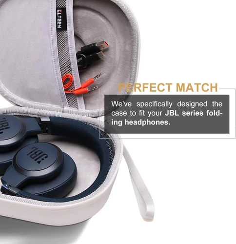 Imagen 2 del producto Estuche rígido LTGEM EVA para auriculares inalámbricos Bluetooth JBL Live 770NC/660NC/650BT/460NC/500BT y JBL Tune 770NC/E45BT (solo estuche)