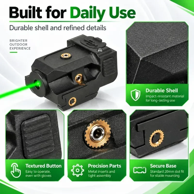 Portable Outdoor Alignment Locator USB Charging Mini Positioning Device with 20mm Mount Base