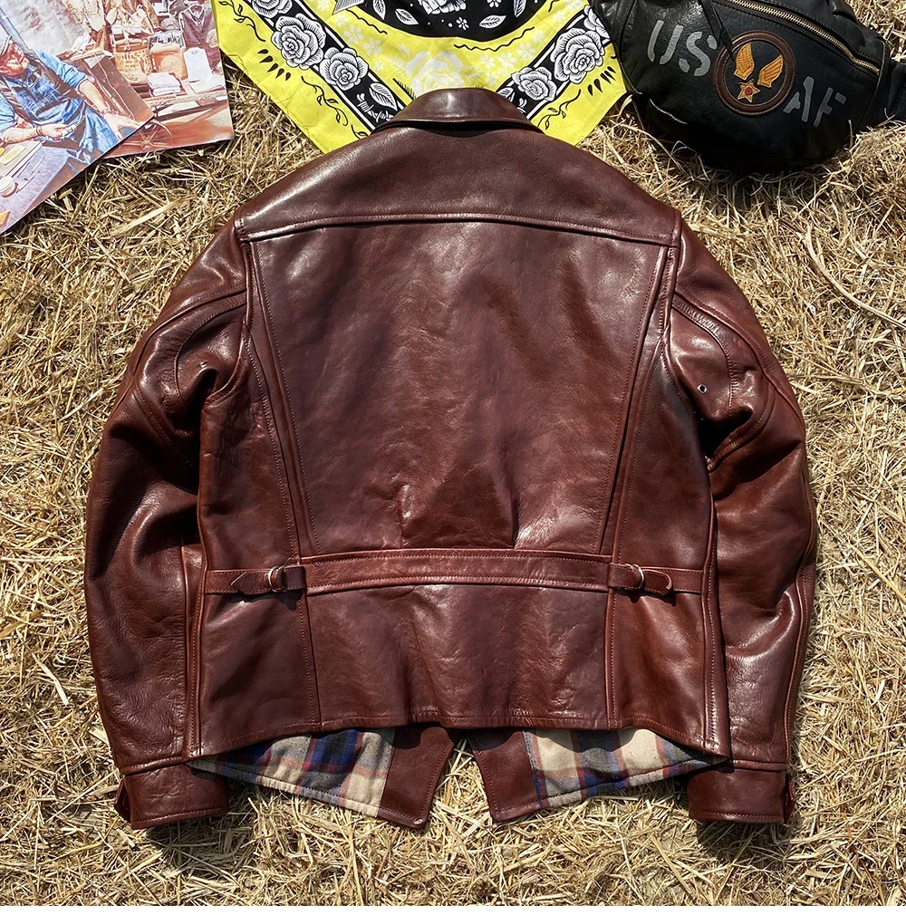 LNY!Wholesales.Super Luxury thick real leather jacket.Vintage style slim fit men cowhide coat.Classic Rider leather wear.2024