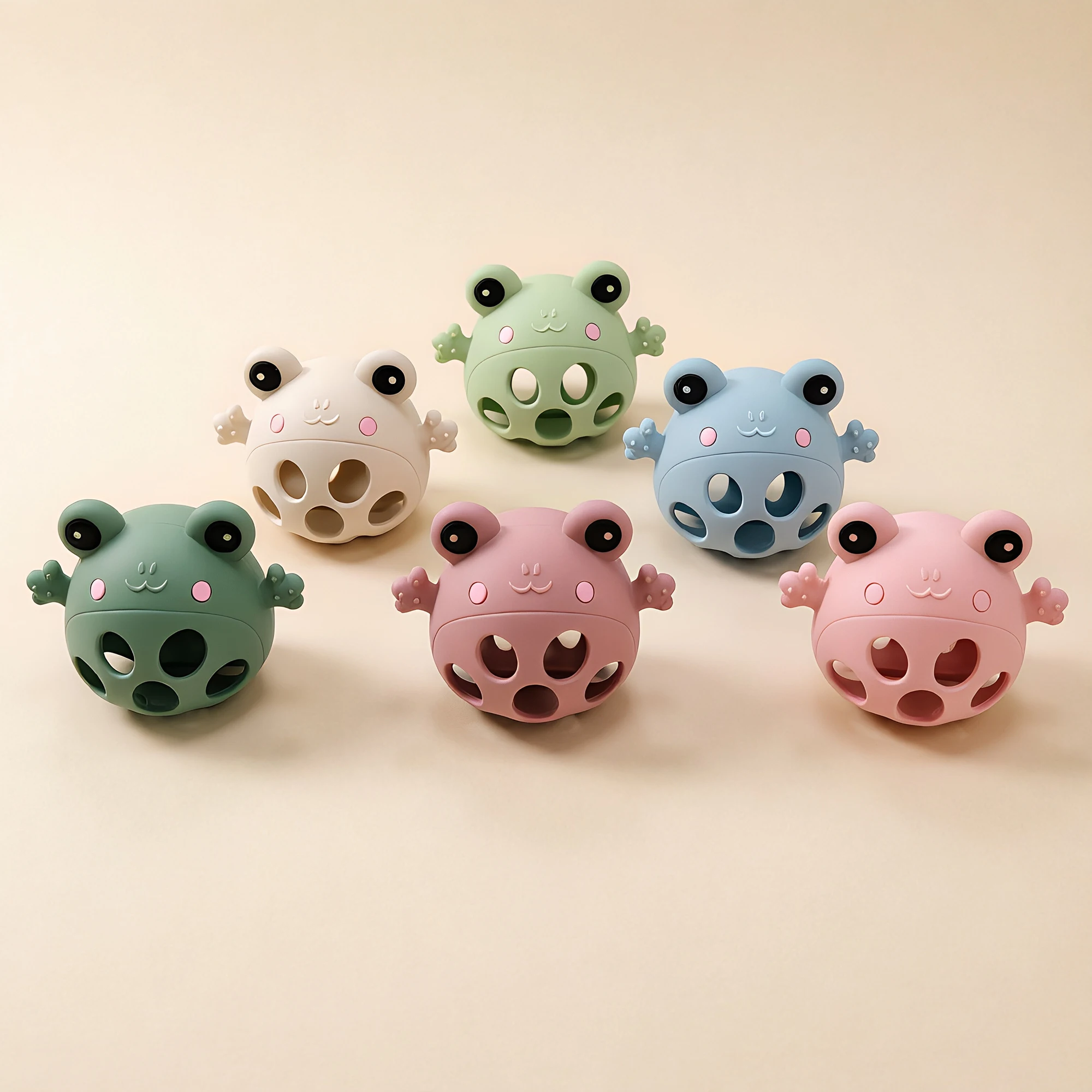 1pc Baby Silicone Teething Toy, Cute Frog Shape, Chew‑Resistant And Easy To Clean, Baby birthday gifts
