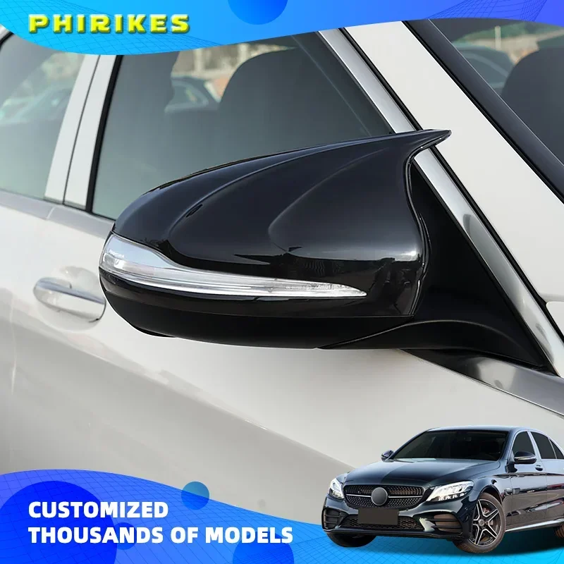 ABS Horns Rearview Mirror Frame Cover Trim For Mercedes Benz C W205 E W213 S class W222 GLC X253 GLB Left hand drive