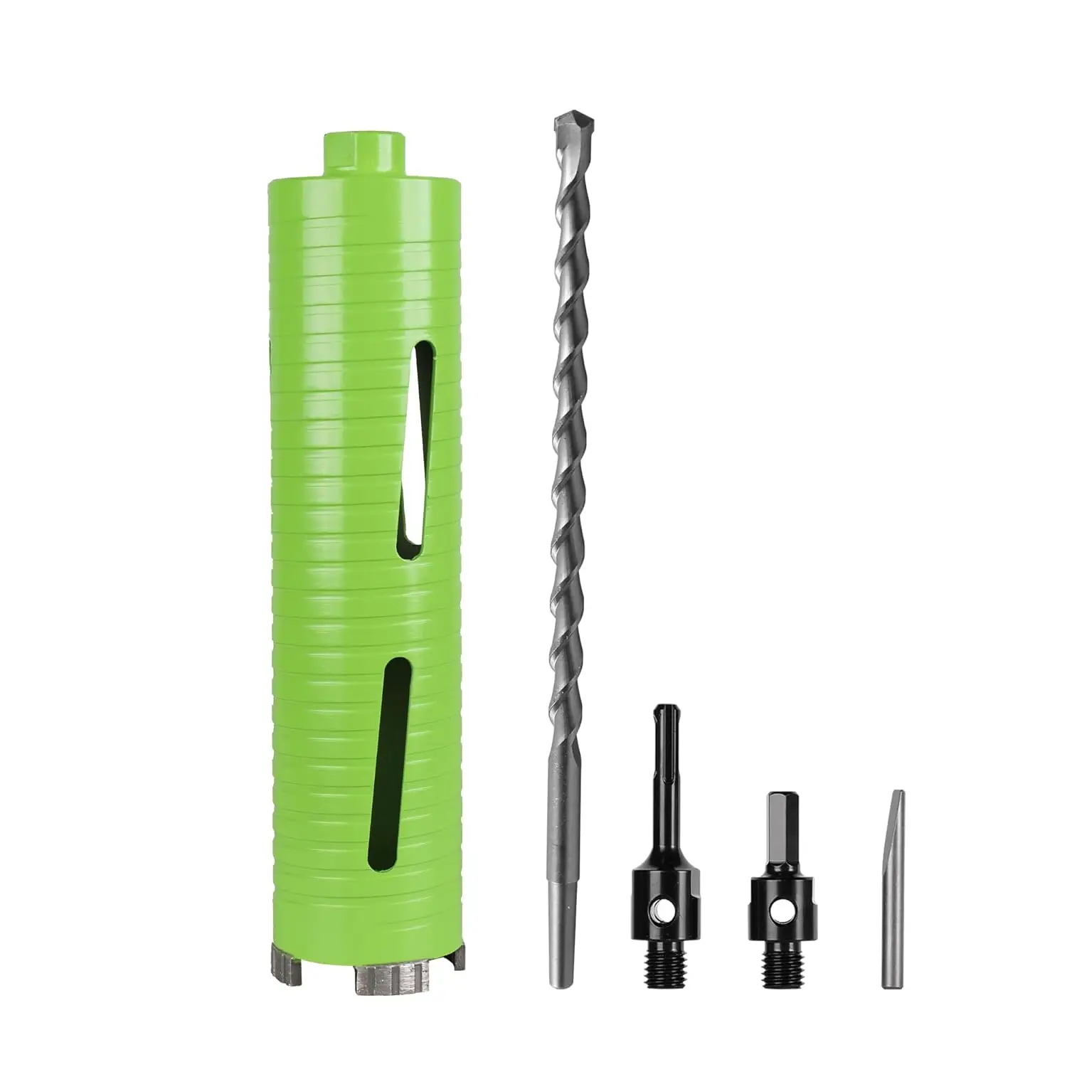 

2 1/2 Inch Diamond Core Drill Bit with Pilot & Adapters for Concrete/Brick/Masonry, 10" Depth