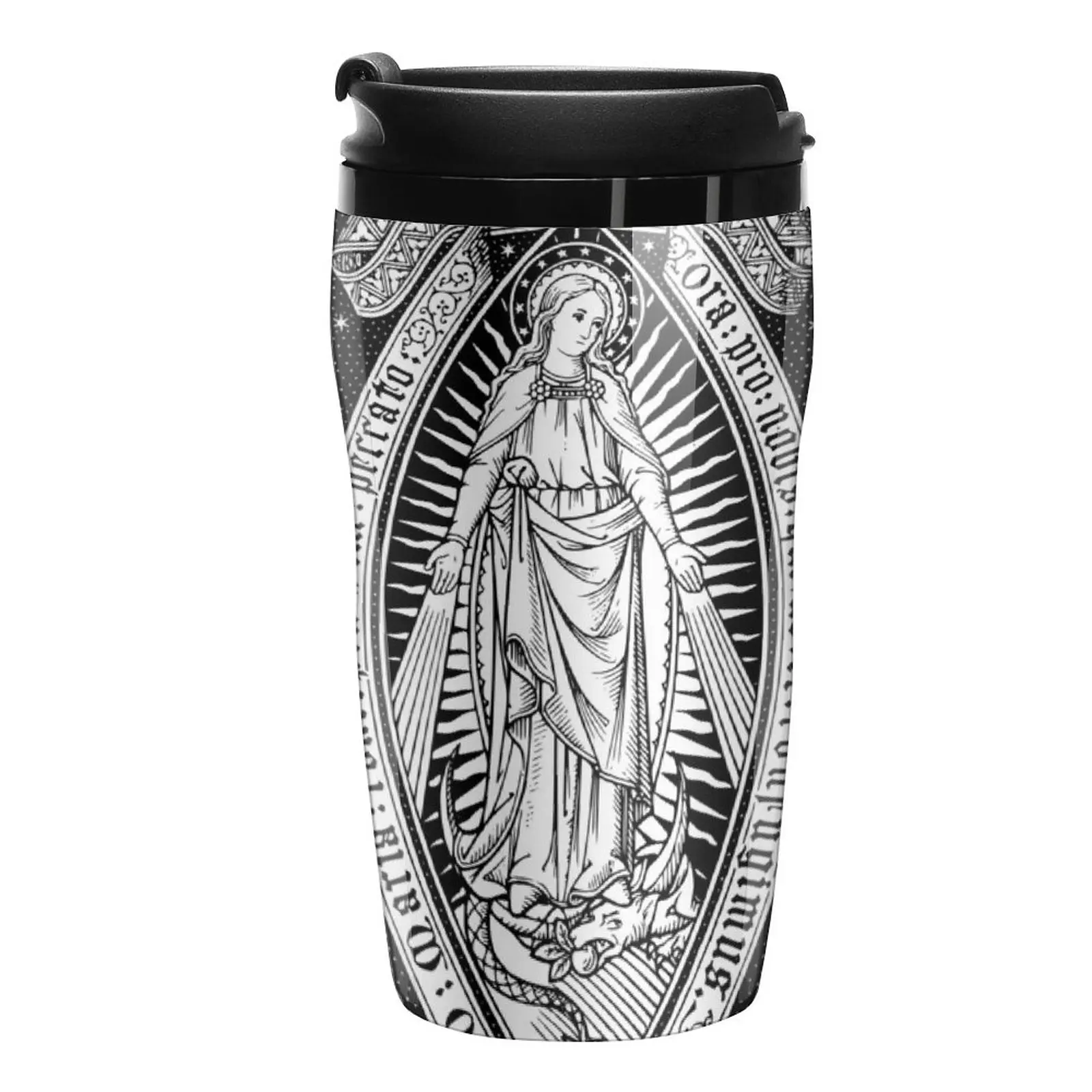 

New Vintage Virgin Mary Engraving Travel Coffee Mug Luxury Coffee Cup Teaware Cafes