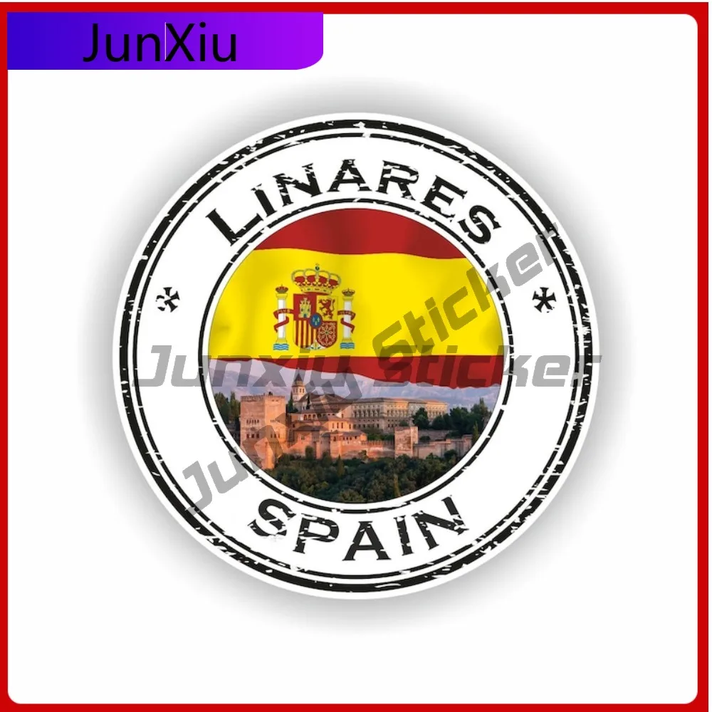 

Linares Spain Seal Cool Helmet Fade Resistant Sticker Symbol Round Sticker Helmet UV Resistant Decoration Motorcycle
