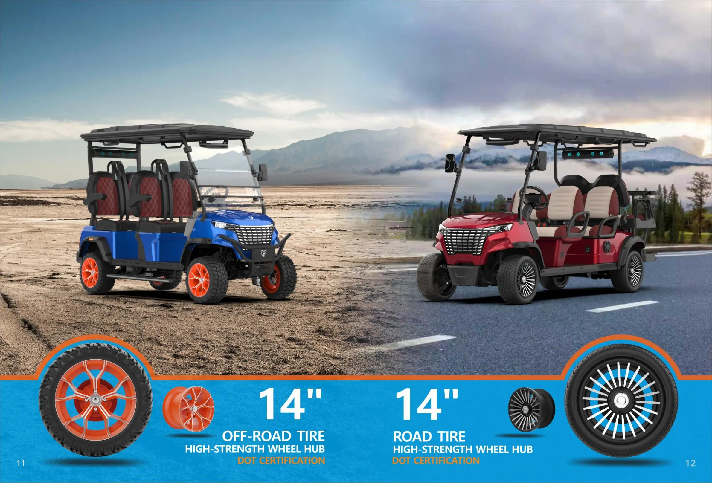 Greenrider Off Road Street Legal 48V Lithium Battery Carts Car Buggy 6 Seater Beautiful Design Electric Golf Cart