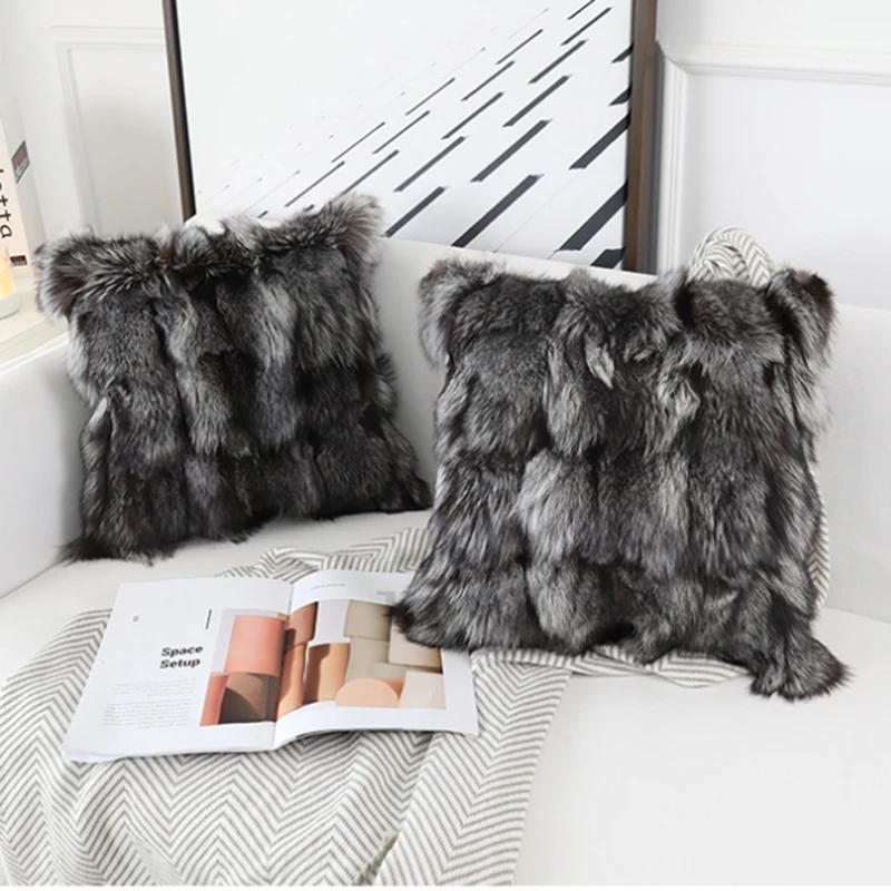 

CX-D-45D China Factory Wholesale Sofa Decora Cushion Fox Fur Pillow Cover Cushion Cover