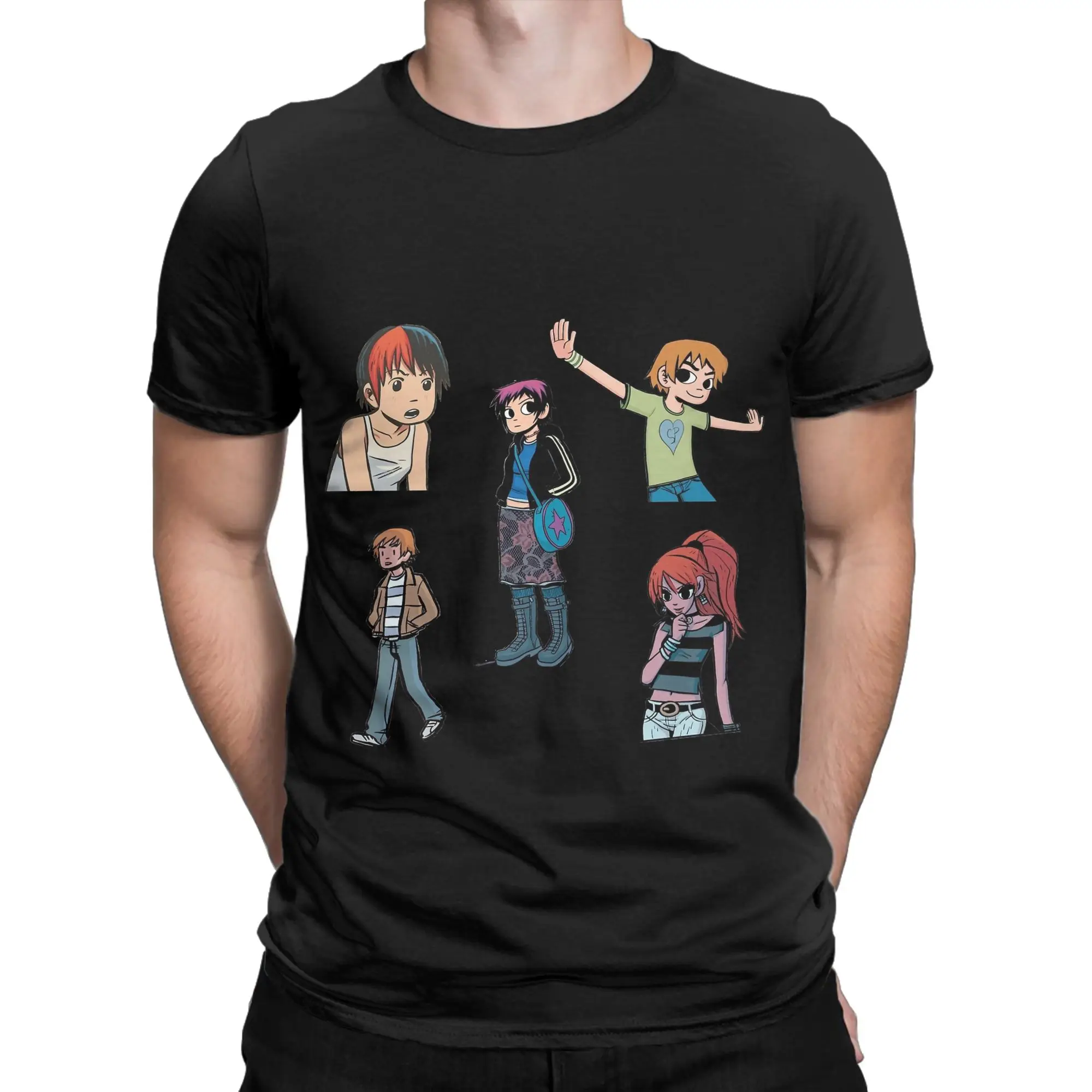 Scott Pilgrim  Assorted Sticker Pack Novelty 100% Cotton T-Shirt Scott Pilgrim Vs The World Tees Tops For Men