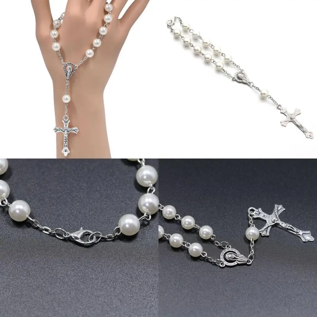  2X/Set Auto Car Rear View Rosary Bracelet Pendant Gift Baptism Rosary Party Favo