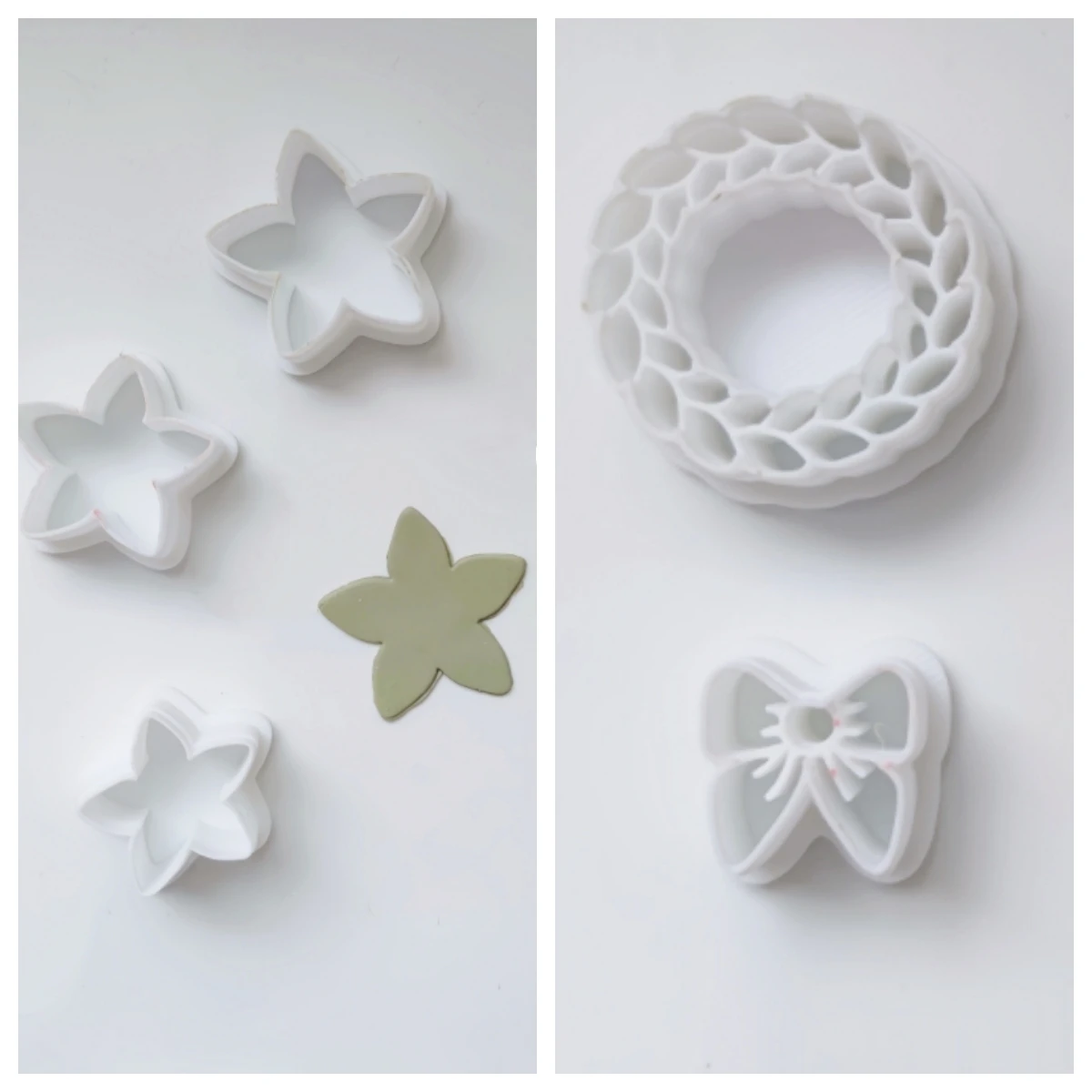 Christmas Garland Five-pointed Star Petals 0.4mm Ultra-fine Incision Earring Jewelry Pendant  Soft Pottery Polymer Clay Cutter