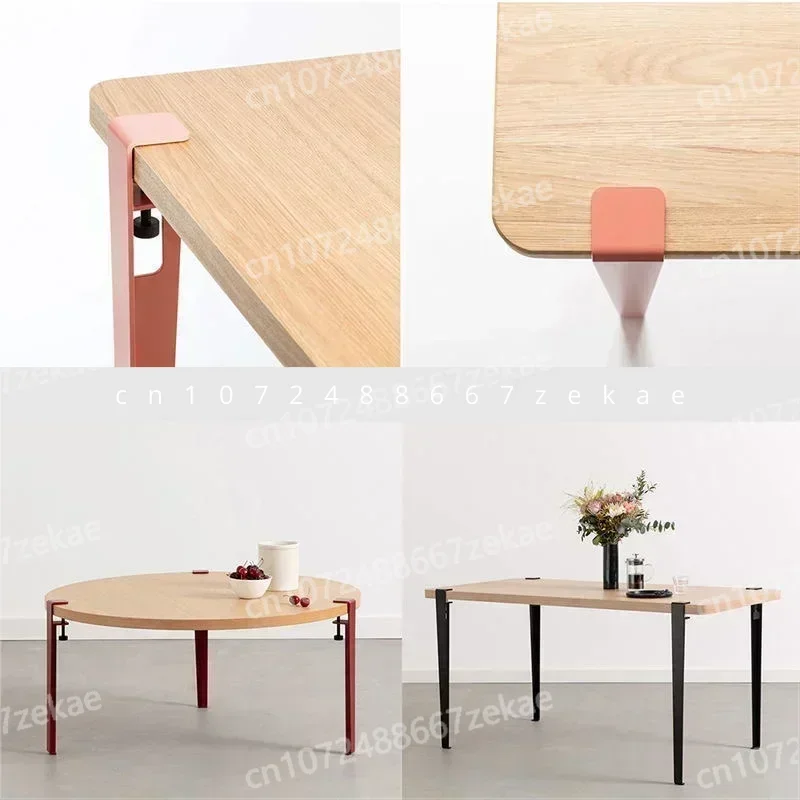 

Metal Forged Iron Table DIY Universal Creative Non Perforated Dining F Clamp Leg Bracket