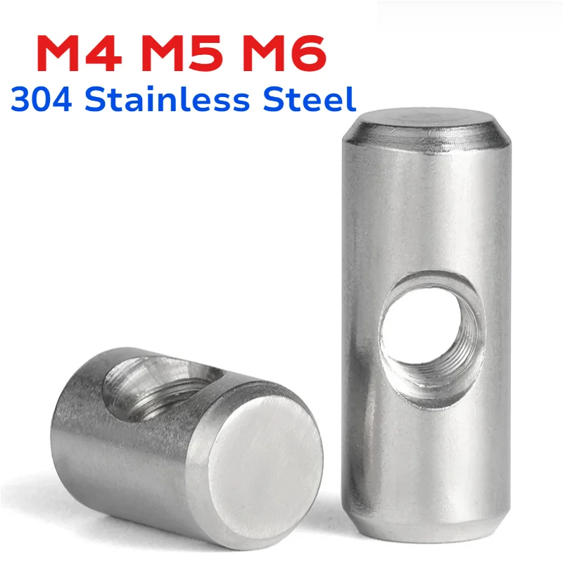 M4 M5 M6 304 Edelstahl Zylinderbolzen Zylindrischer Stift Dübel Kreuzloch Hammer Eingebettete Mutter Holzmöbel Eingebettete Muttern
