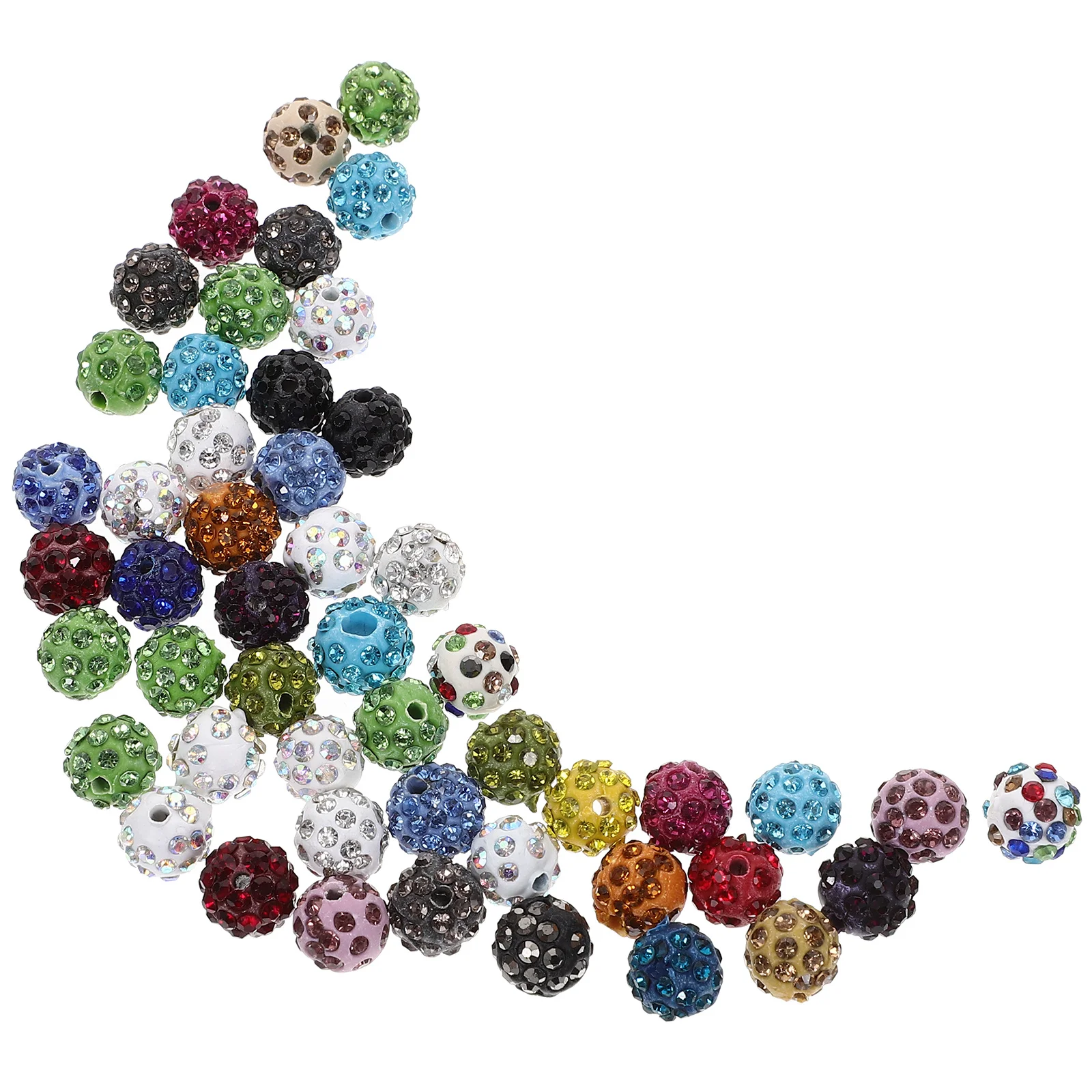 

50 шт., бусины в форме шара, круглые стразы, свободные проставки для изготовления ювелирных изделий, браслет «сделай сам», ожерелье, кулон, поделки для взрослых