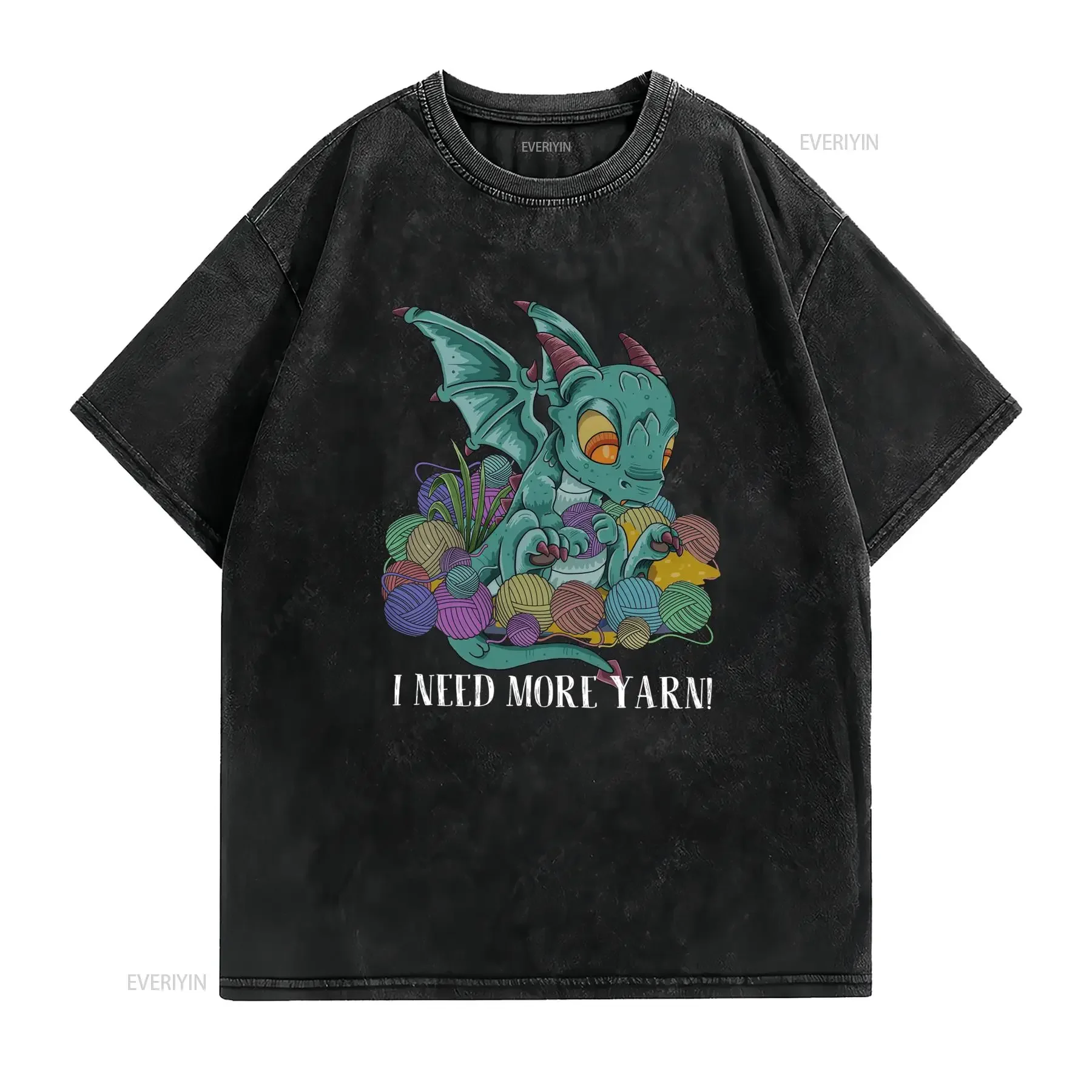 Heegeldatud T särk Kass Ja Lõng Idee Armastus Naljakas Co284Wm01 vintage Washed homme graphic Unisex Comfortable Breathable