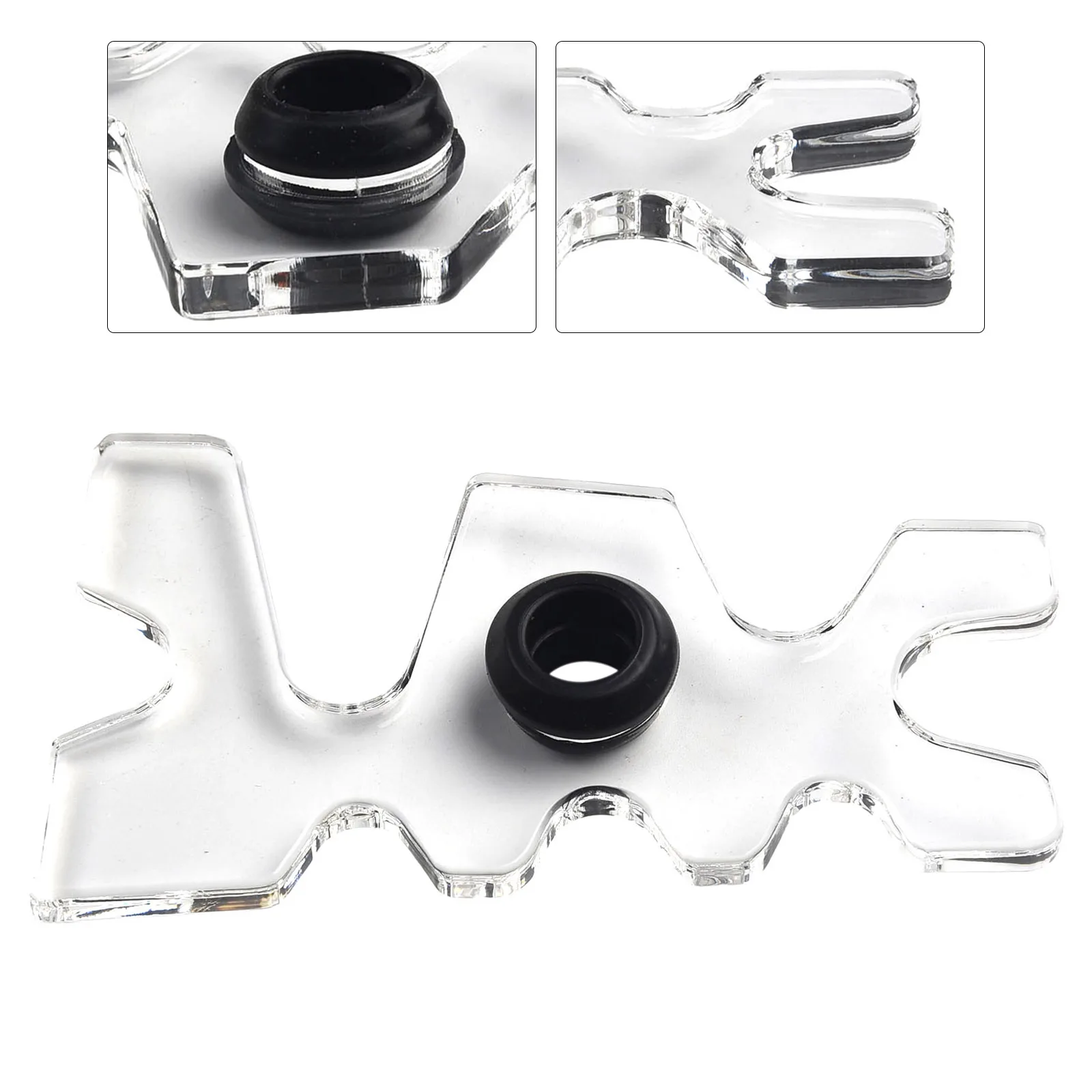 Billiard Cue Head Holder with Rubber Grommets Clear Acrylic Pool Snooker Bridge Rest with Adjustable Height and Positioning
