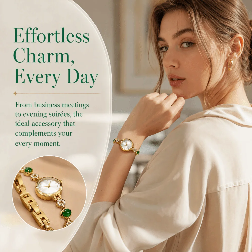 Exquisite Women's Bracelet Watch Vintage Adjustable Flower Quartz Wristwatch Quartz Movement Decorative Women's Wrist Watch