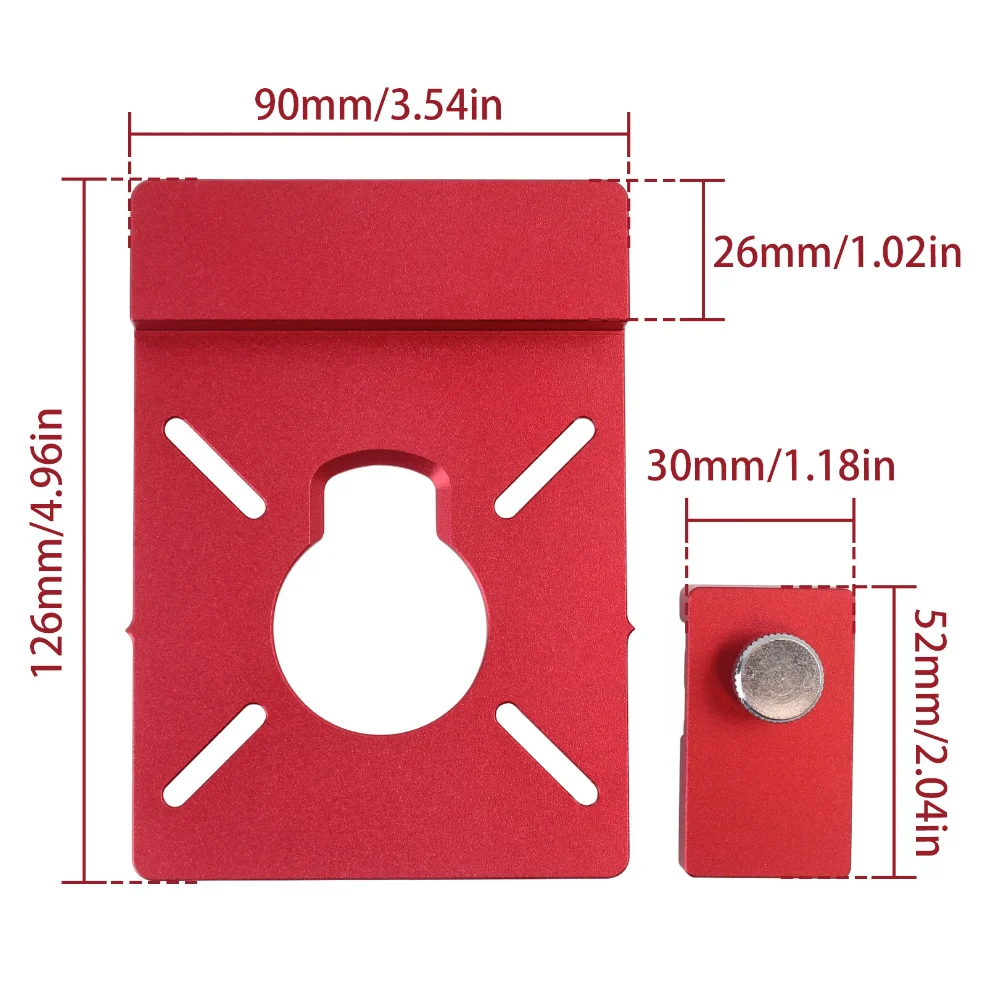 1Set Adaptor Rel Pandu, Braket Bantu Paduan Aluminium untuk Pembuatan Alur Lurus dengan Pembatas, Kompatibel dengan Kebanyakan Router