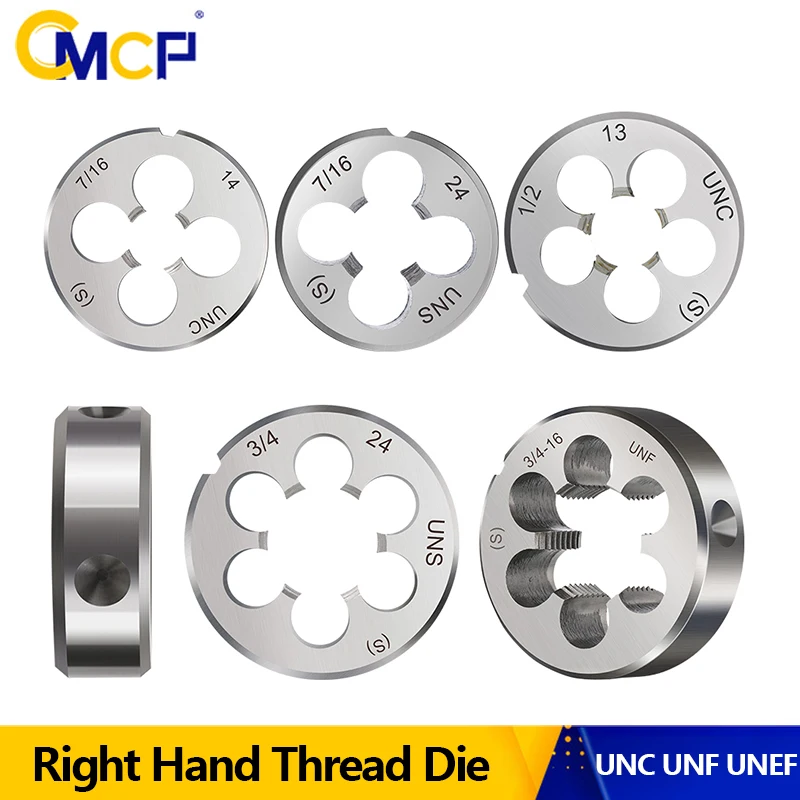 CMCP 1pc UN UNC UNF UNEF 5/16 3/8 7/16 1/2 5/8 3/4 Thread Die Threading Tools Right Hand Screw Die