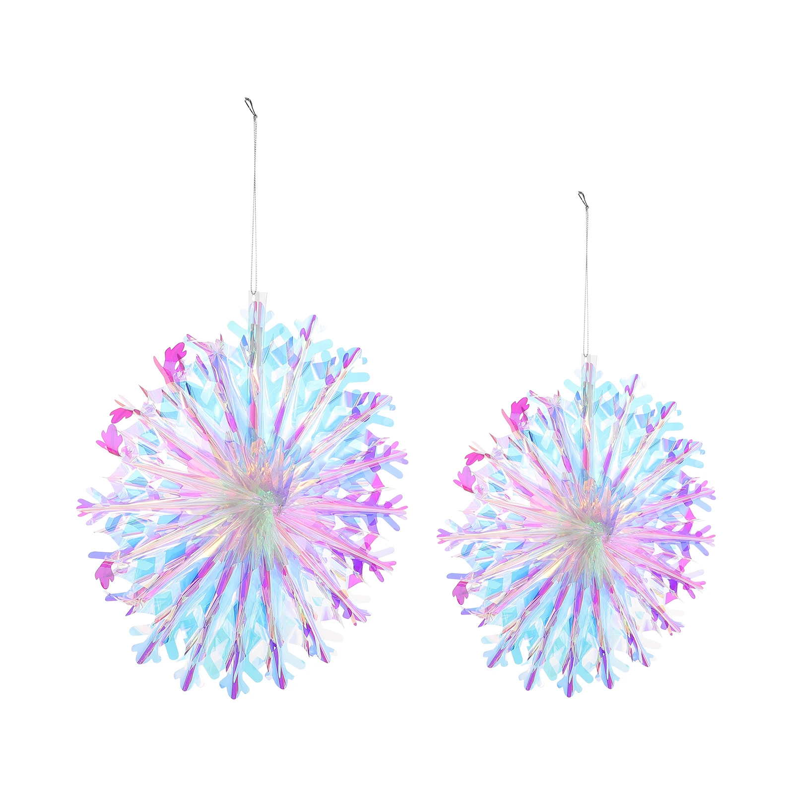 

2 Pcs Snowflake Fan Decoration Christmas Tree Ornaments Decorations Xmas Pendant Hanging