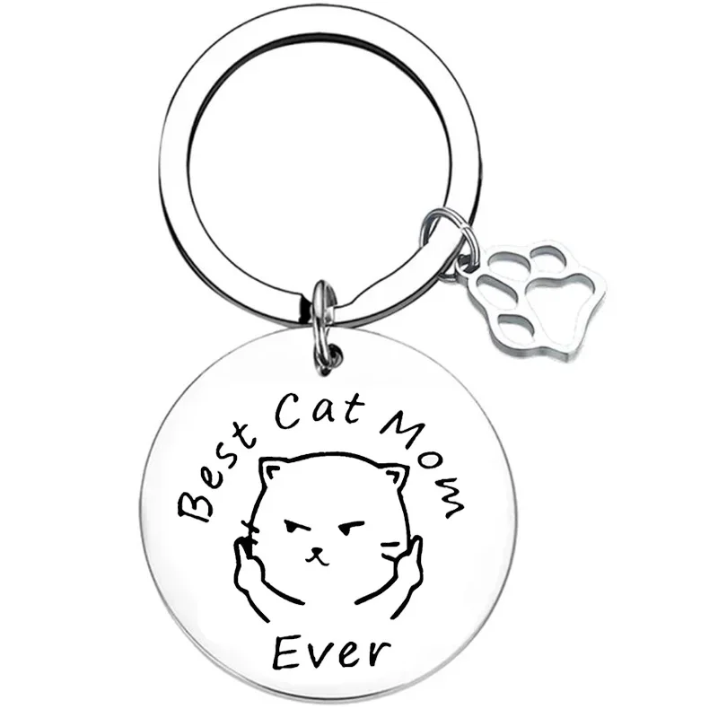 Best cat mom Keychain Cats Mama Cats Key Chain Pendant Jewelry Cat Lover Gift Cat Grandma Gift