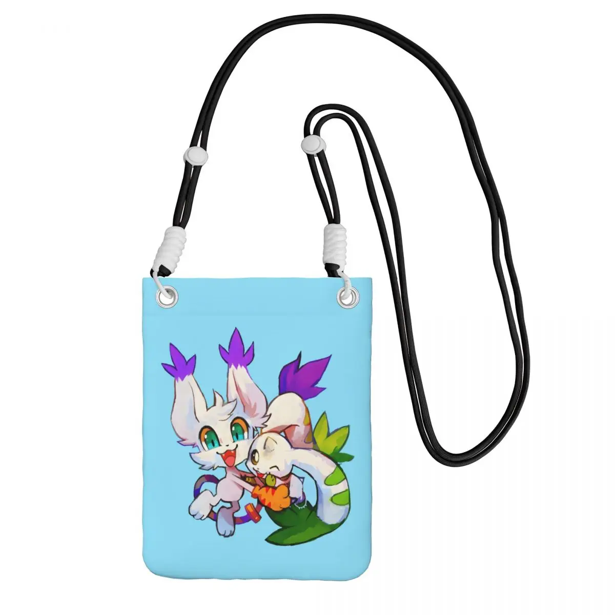 

Custom Gatomon Mobile Phone Bag Cycling Camping Women Men Adventure Anime Small Crossbody Purse Smart Phone Wallet With Strap