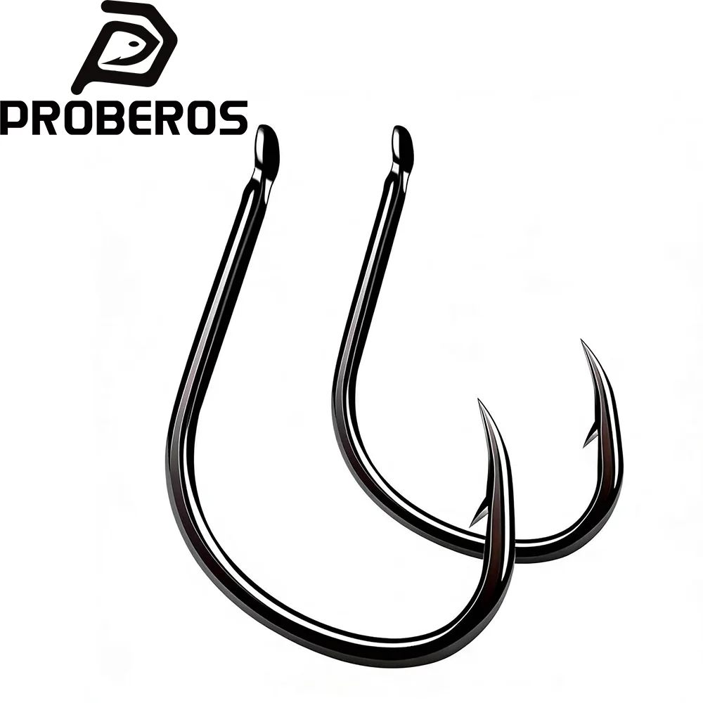 

PROBEROS 20Pcs Jig Hooks 1/0-2/0-3/0-4/0# High Carbon Fishing Hooks Steel Sea Pike Fishhooks Single Jigging Hooks Slow Pitch