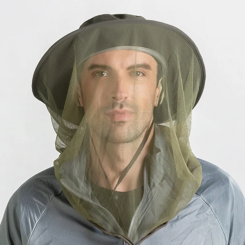 Unisex Outdoor Mesh Anti Mosquito Hat, Quick Dry Sun Protection Beekeeping Cap, Breathable Hat for Hiking Cycling Fishing