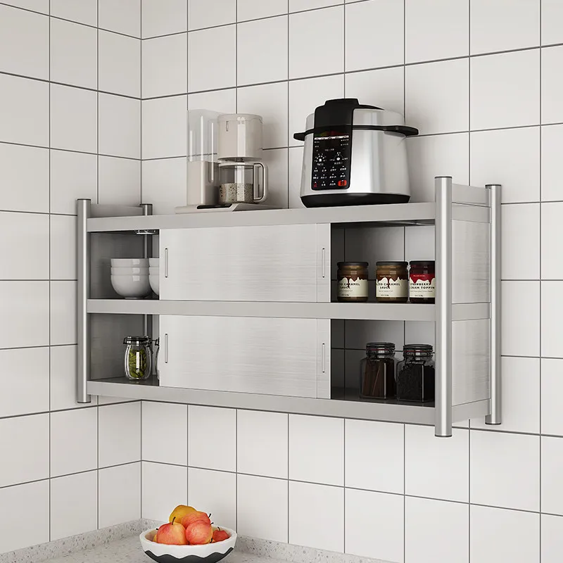 wall-mounted-cabinet-with-doors-stainless-steel-storage-shelves-sliding-door-kitchen-organizer