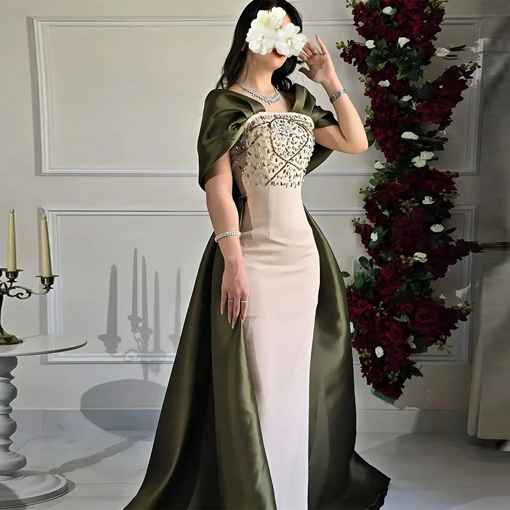

Luxury Beading Crystal Celebrity Gowns Off the Shoulder Evening Dress Simple Contrast Color Customized Homecoming Dresses