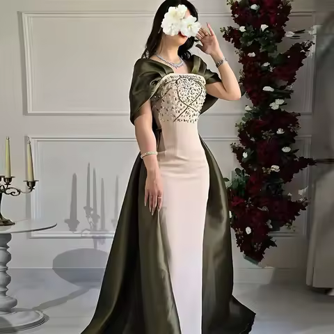 Luxury Beading Crystal Celebrity Gowns Off the Shoulder Evening Dress Simple Contrast Color Customized Homecoming Dresses