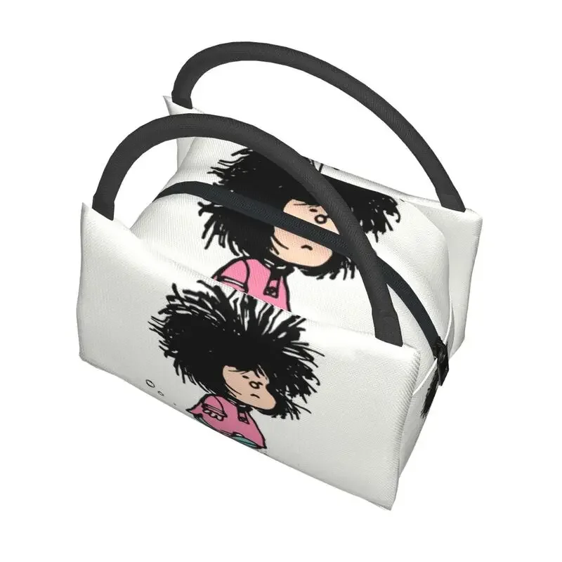 Humor Manga Mafalda Insulated Lunch Bag for School Office Quino Argentina Cartoon Resuable Thermal Cooler Lunch Box Women