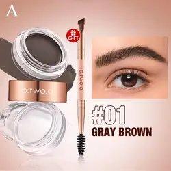 Wholesale O.TWO.O Eyebrow Pomade Brow Mascara Natural Waterproof Long Lasting Creamy Texture Tinted Sculpted Brow Gel with Brush