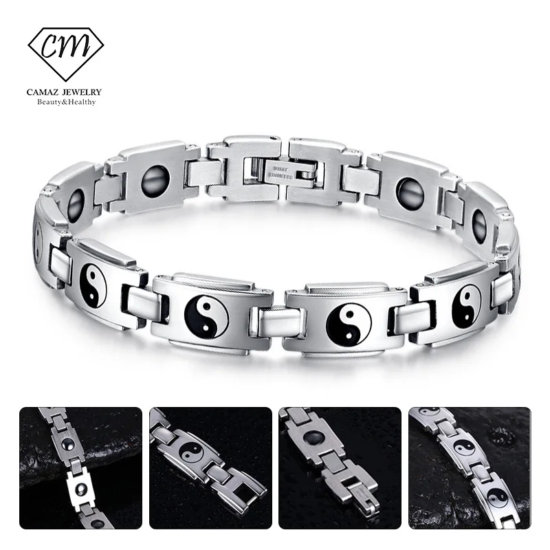 Customized. Steel Energy Magnet Bracelet/Gossip Pattern Energy Bracelet Factory