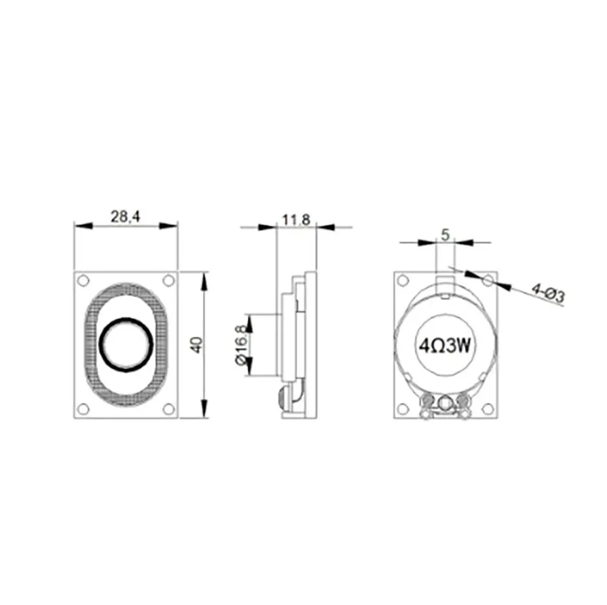 cltgxdd 2piece/Lot LCD Monitor/TV Speaker Horn 3W 4R 4028 2840 Loud speaker 4 ohms 3 Watt 4R 3W 40*28*9MM