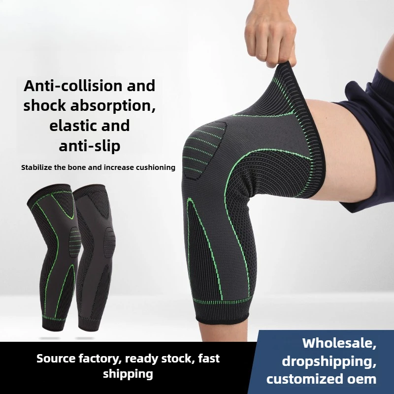New Nylon Knitted Extended Elastic Knee And Leg Support with Four-way Stretch Breathable Soft Fabric for Comfortable Support