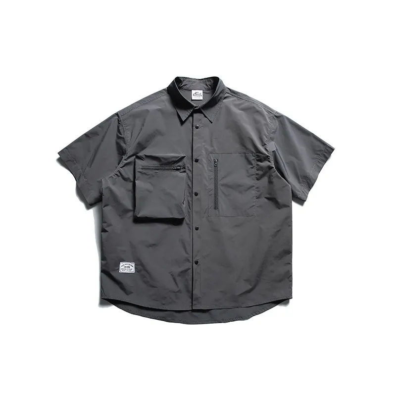 

Outdoor Men's Loose Fit ort Sve irt Waterproof Multi-ket Workwear Summer Faion y Mountain Series