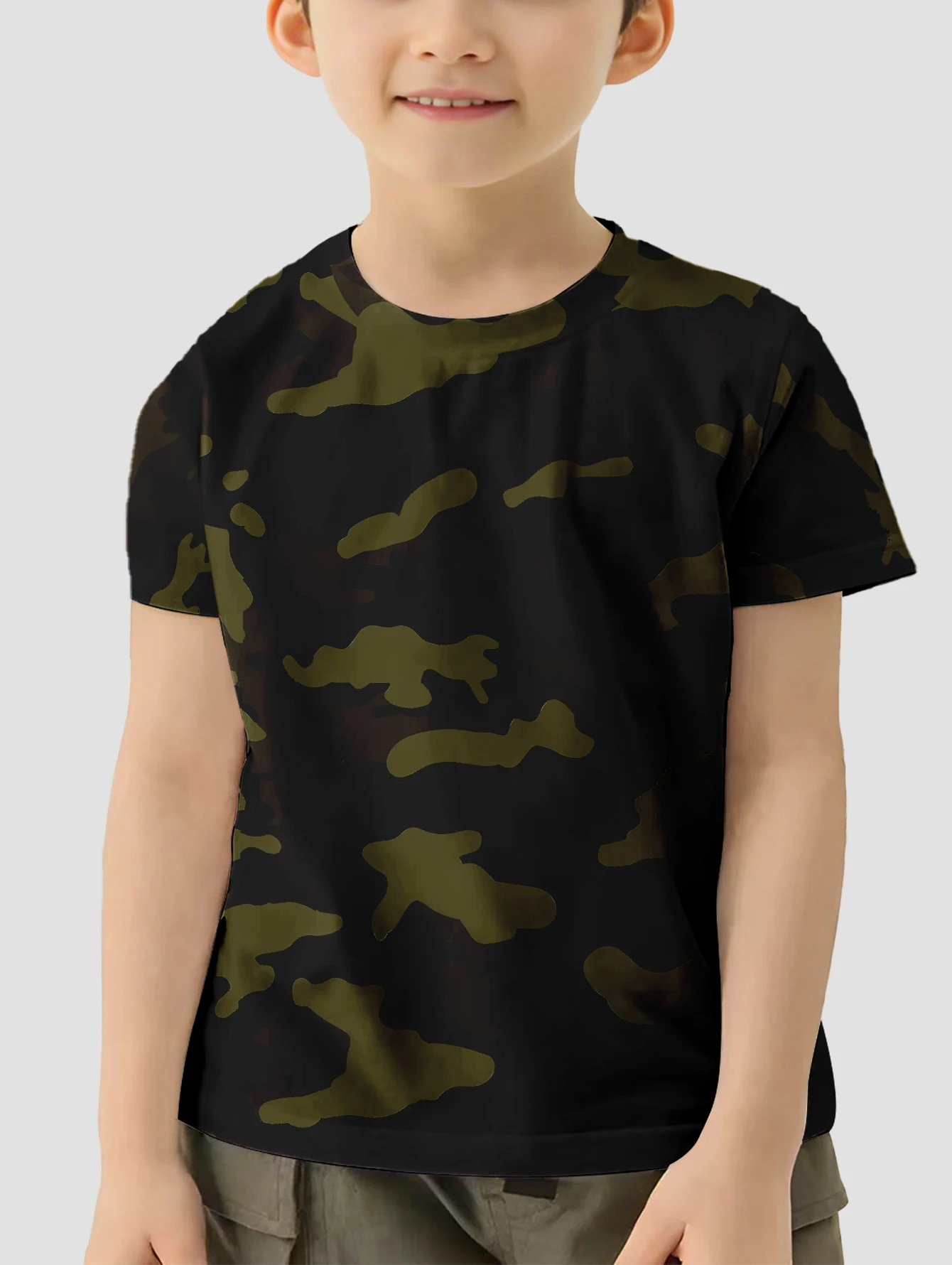 Military Camouflage Pattern Children\'s Clothing Boys Clothes T-shirt for a Boy Child T Shirt Top Shirts Short Sleeve Tops Kids