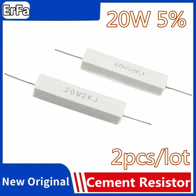 

2pcs 20W Cement Resistor Power Resistance 5% 0.1 ~ 10K 0.1R 0.22R 0.33R 0.5R 18R 22R 33R 1K 1.5K 2.2K 3.3K 4.7K 8.2K 10Kohm