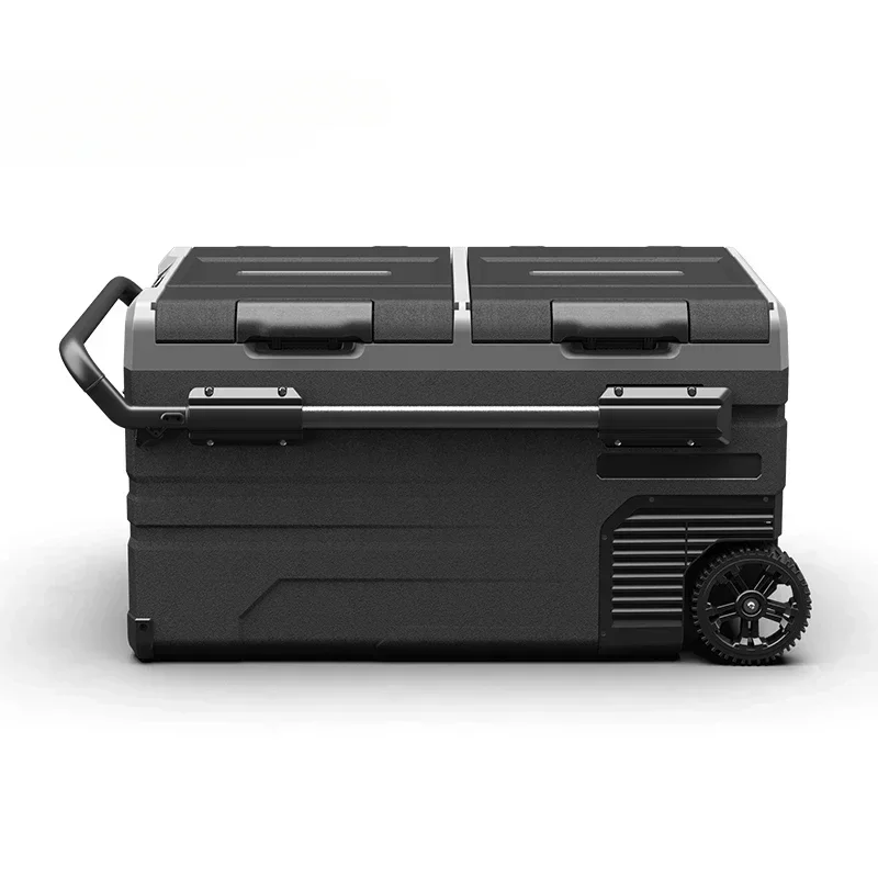 100 Quart Portable Car Refrigerator Electric Cooler Dual Storage Zone Camping Freezer with Dual Temperature Display factory outl