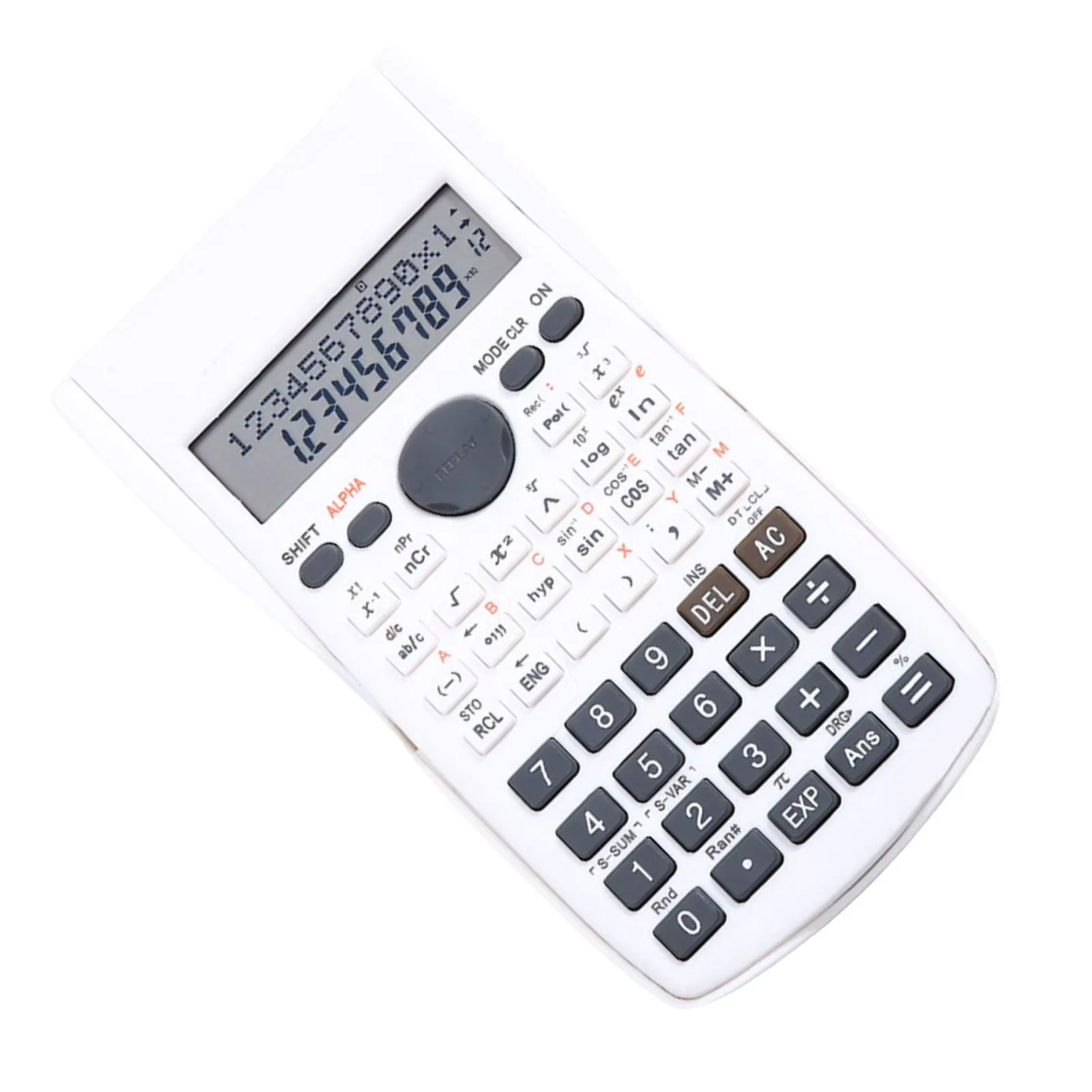 Scientific Calculator 12 Digit 240 Functions Multifunction Large Display Function Calculator with Sliding Hard Cover White