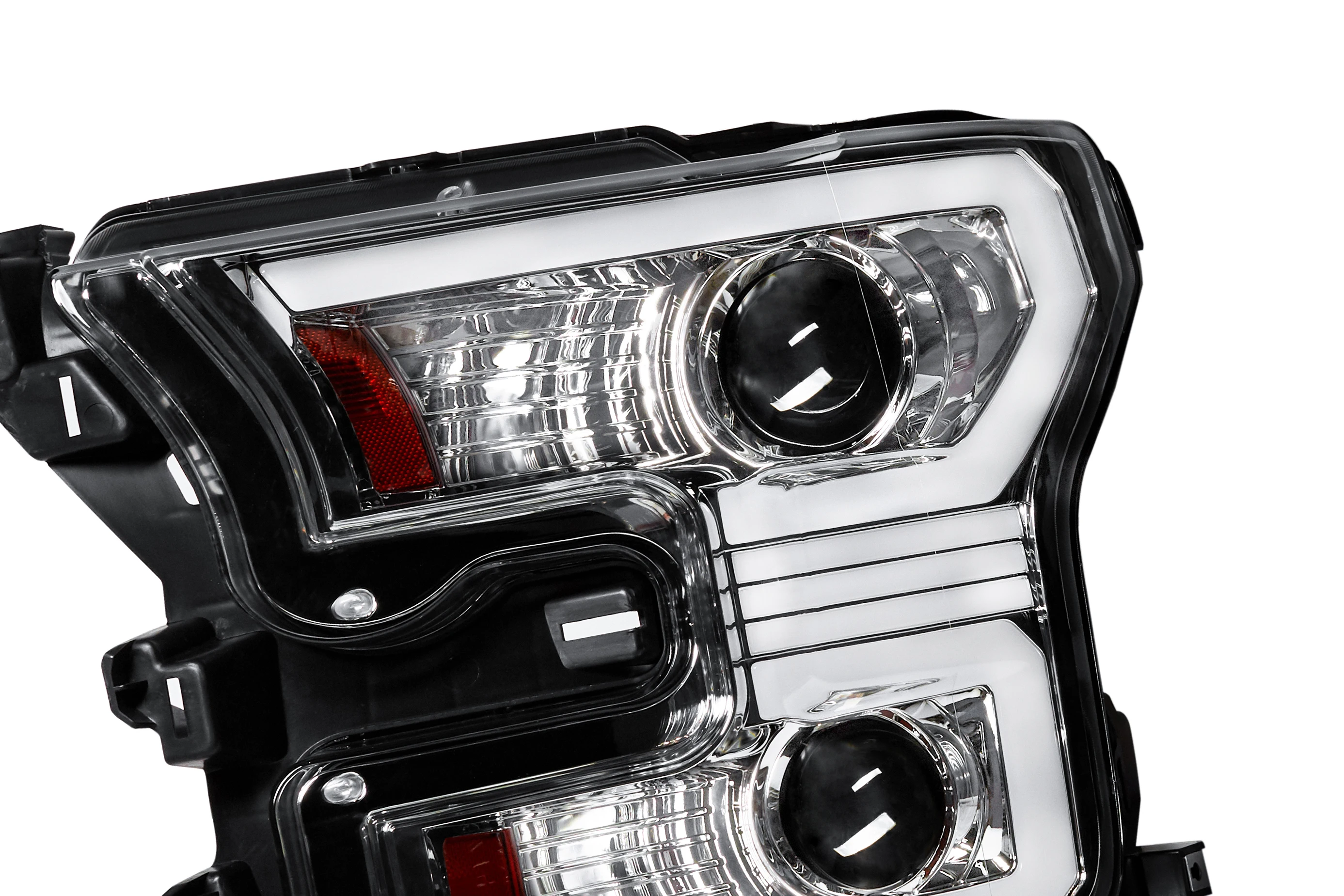 Hot-selling LED Bar Projector Headlights w/ Switchback Sequential Turn Signals for 2015-2017 Ford F150 (Chromed/Clear)