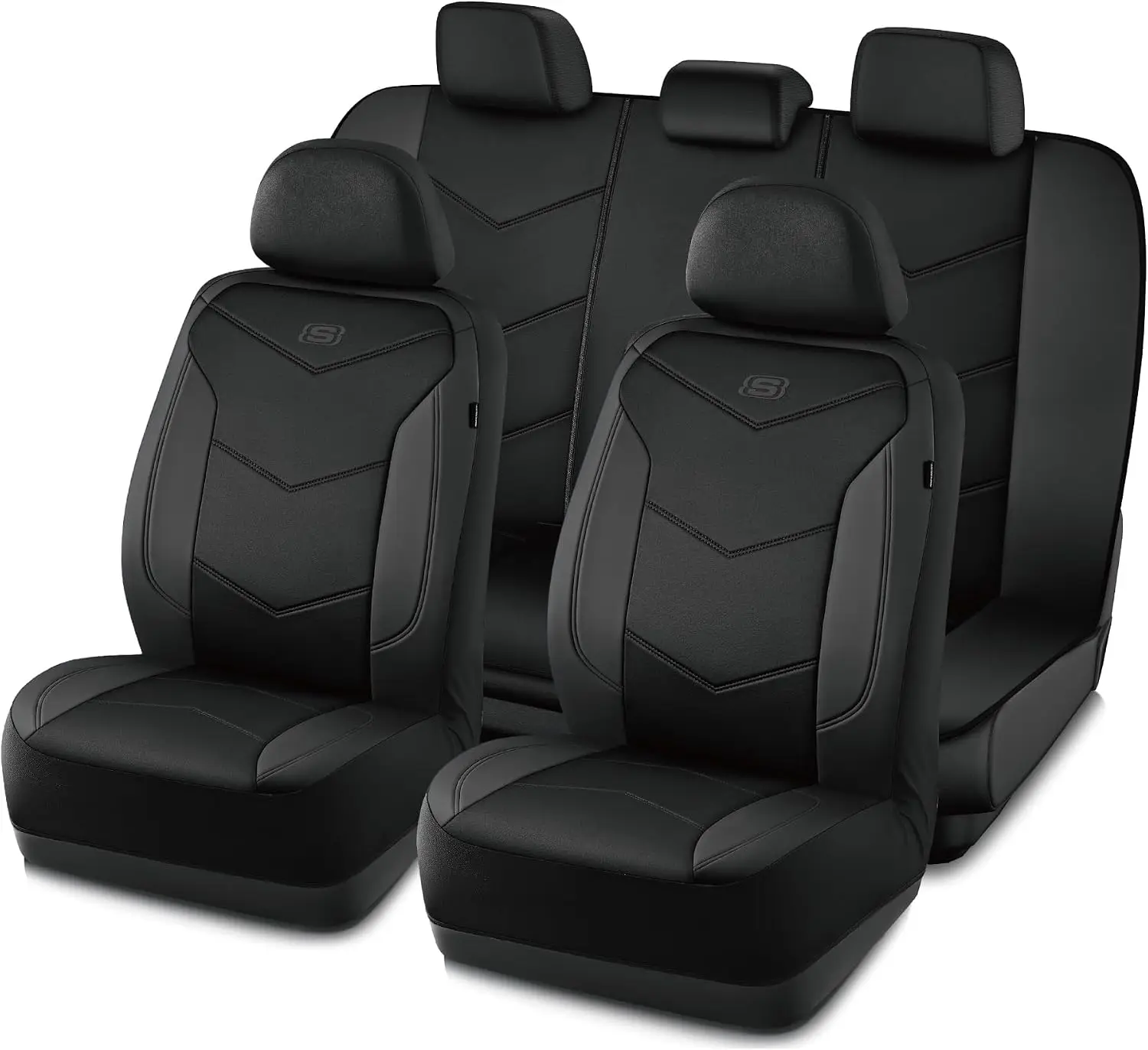 Memory Foam Seat Covers,Leather Car Seat Covers, Ultimate Comfort & Support Seat CoversFull Sets,Airbag Compatible, Automotive U