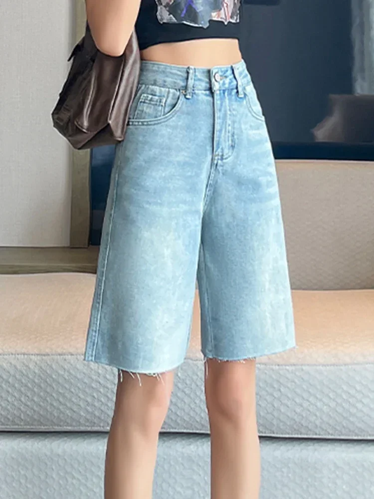 

Classic Thin Style Simple High Waist Slim Casual Women Jeans Summer New Vintage Fashion Contrast Color Washed Loose Female Jeans