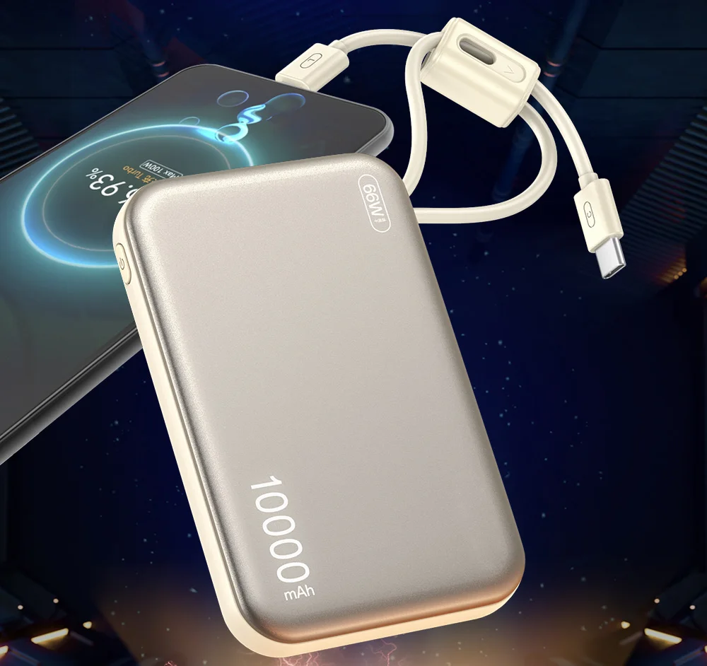 Power Bank 10000mAh Fast Charging Powerbank Rechargeable Batteries Built in Cables Portable Battery Charger For iPhone 14 Huawei