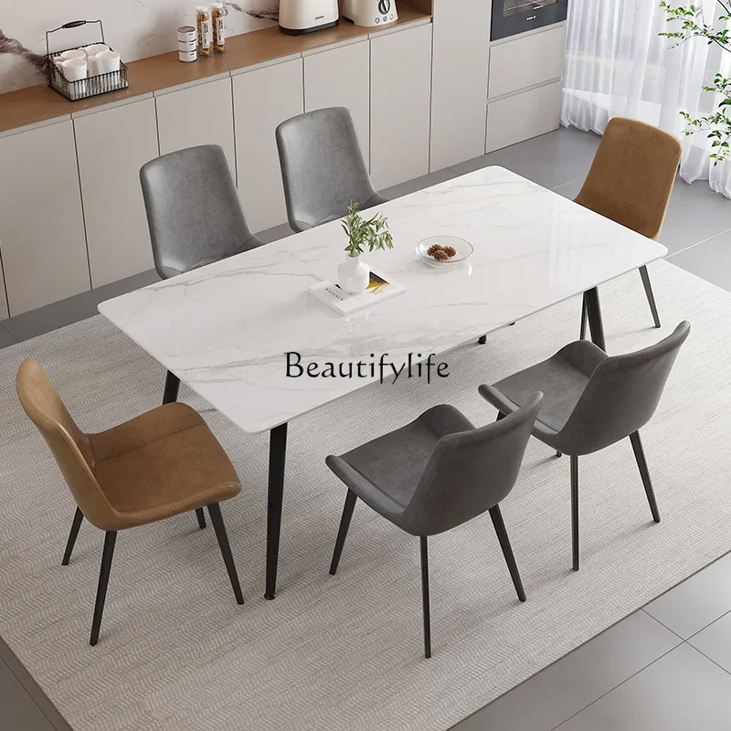 

Italian minimalist rock slab dining table modern minimalist rectangle