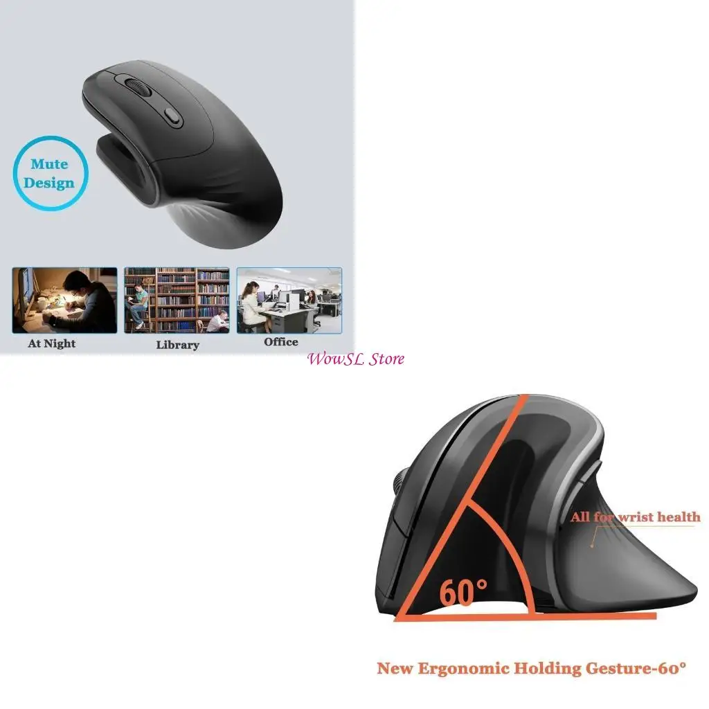 

JSY 11 Vertical Mouse Ergonomic Design for Comfortable Office and Gaming Use HX5E