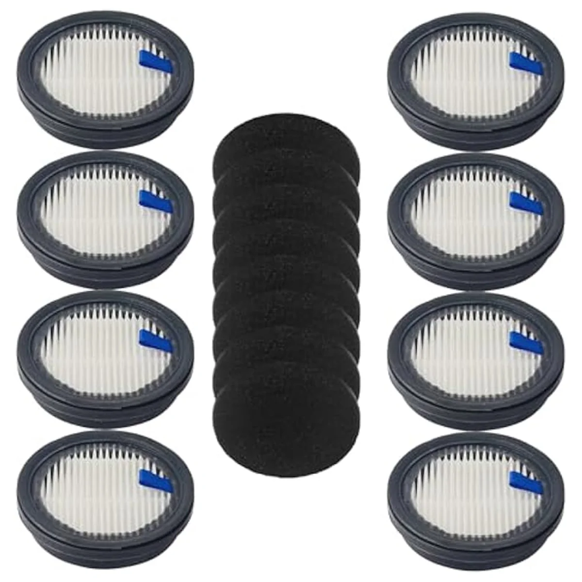 8 HEPA Filters and 8 Sponge Filters for Afoddon A200Pro/A200, ORFELD B08/C10A/C10G and NEQUARE S12 S25 S26 Series