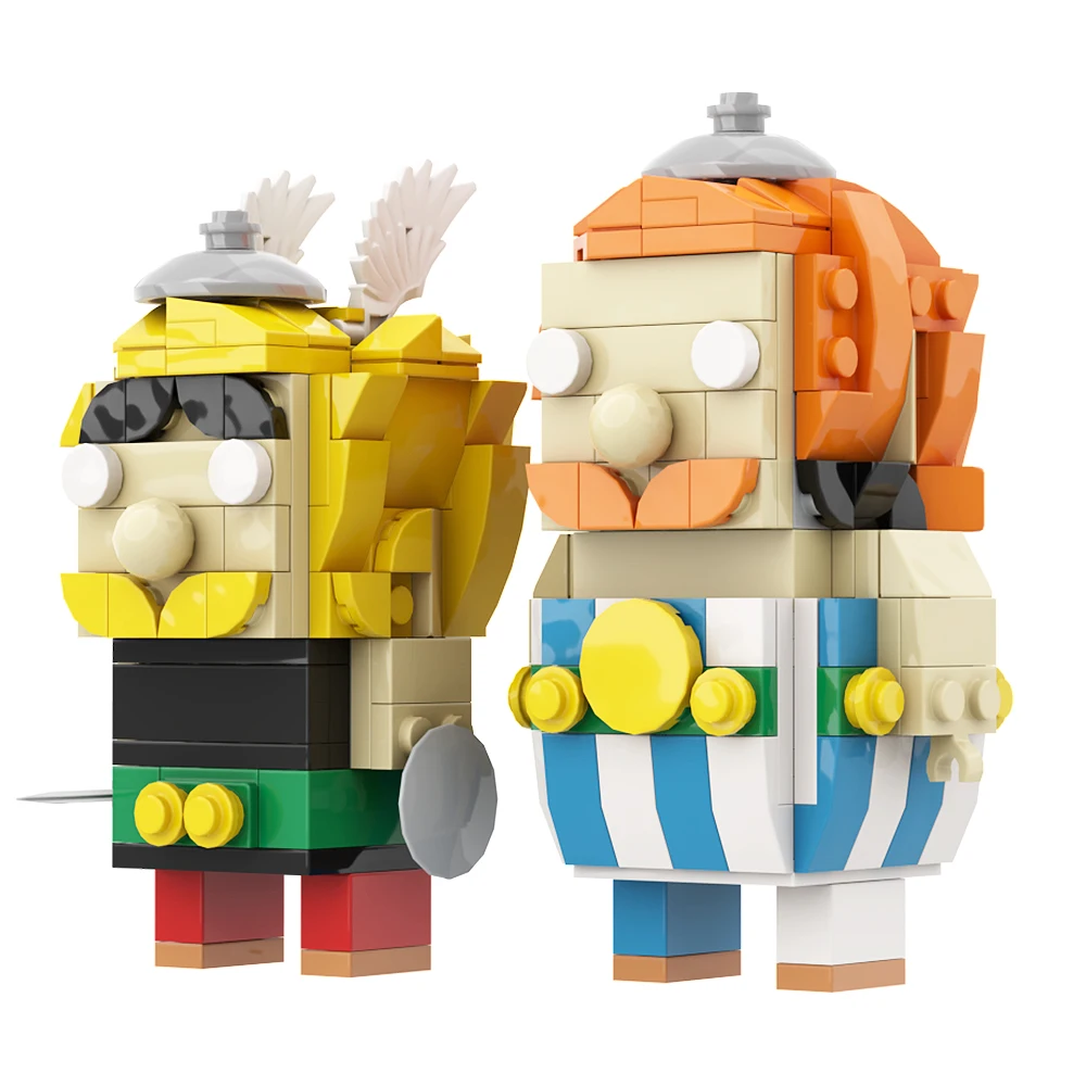 MOC Francuskie Komiksy Asterix i Obelix Brickheadz Zestaw Klocków Fantazyjne Nowe Przygody w Krajach Zabaw Zabawka z Klocków dla Dzieci na Prezent